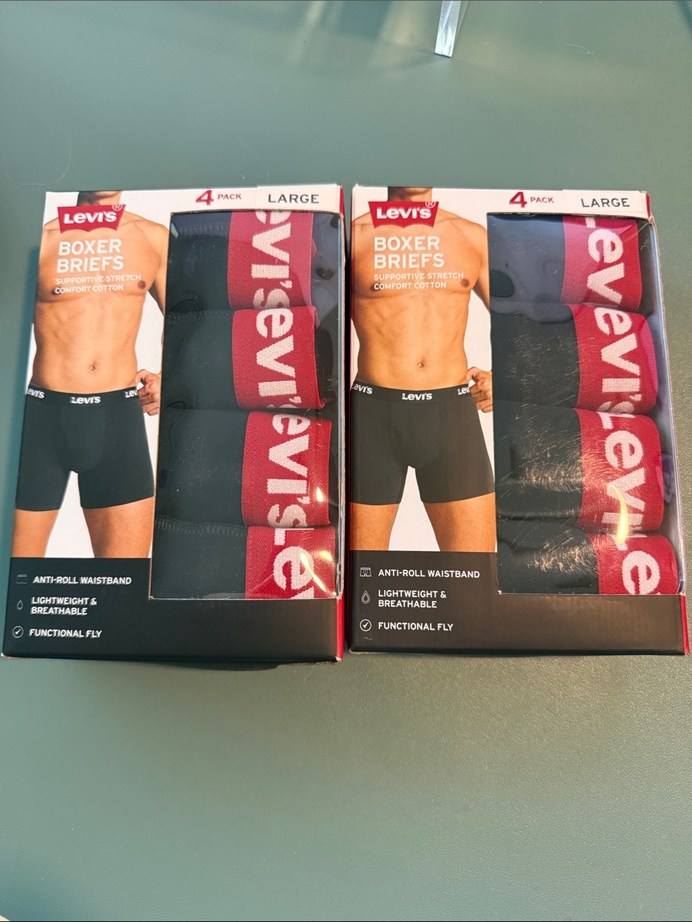 Levi's‎ Boxer Briefs 8-Pack Bundle Men's Large Black Stretch Cotton NWT